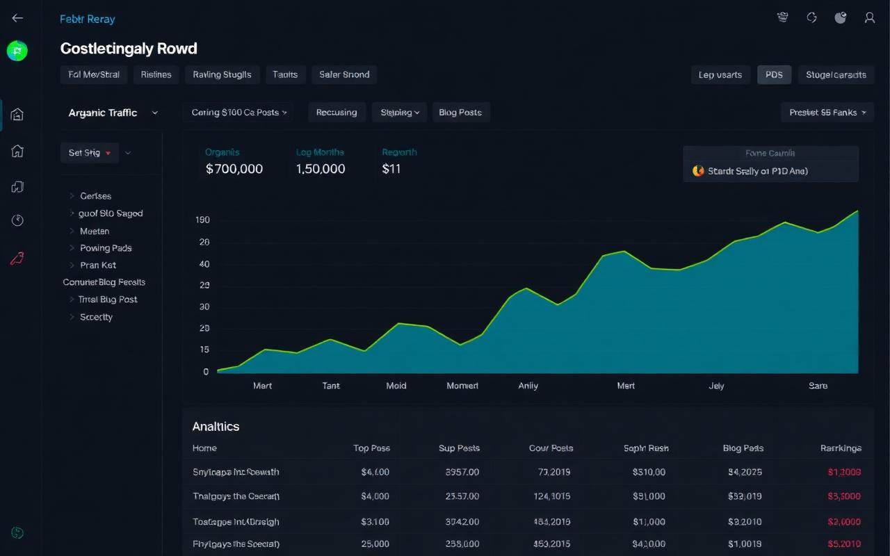 Blog content strategy organic traffic results dashboard