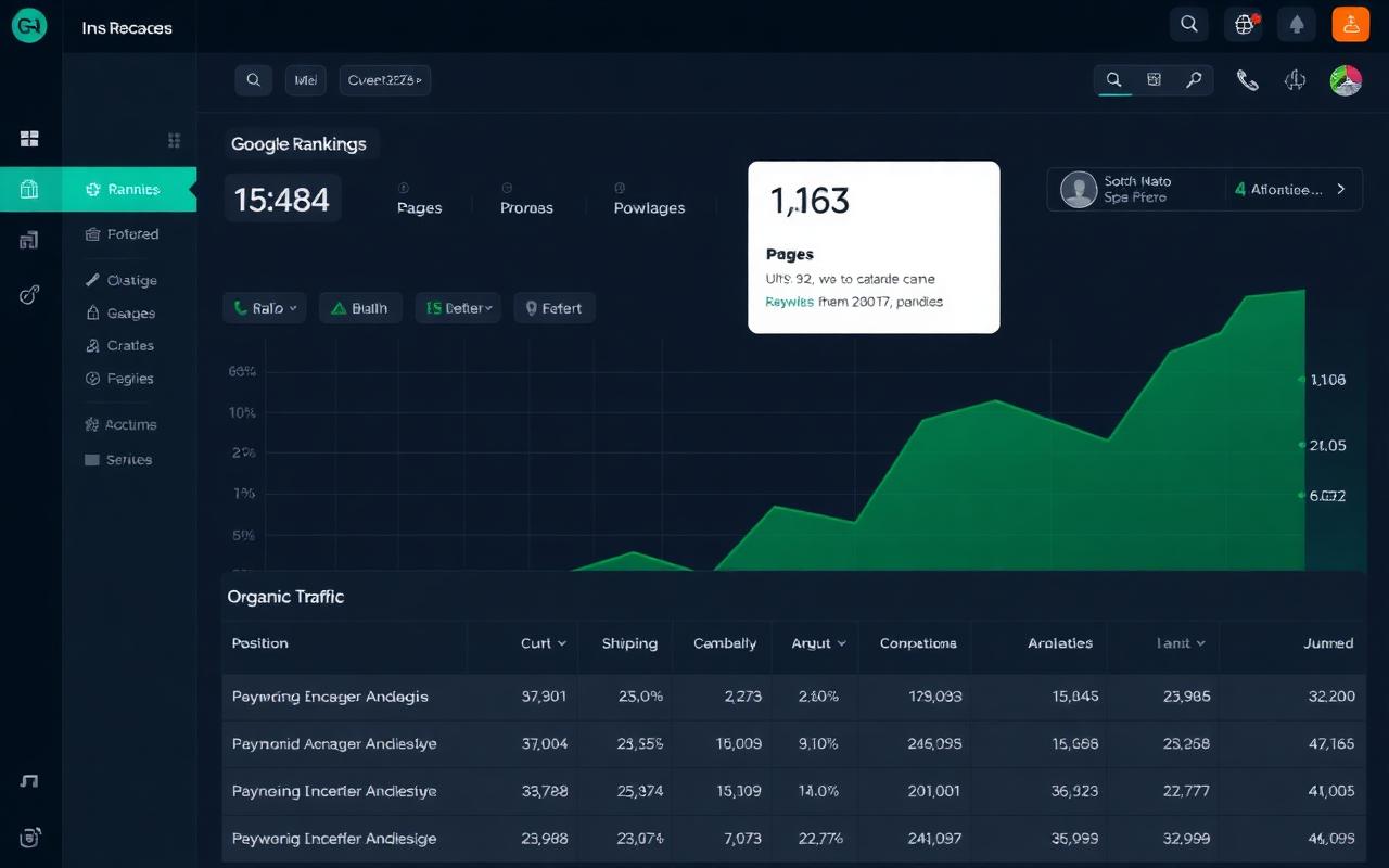Client analytics after SEO showing top rankings and traffic surge