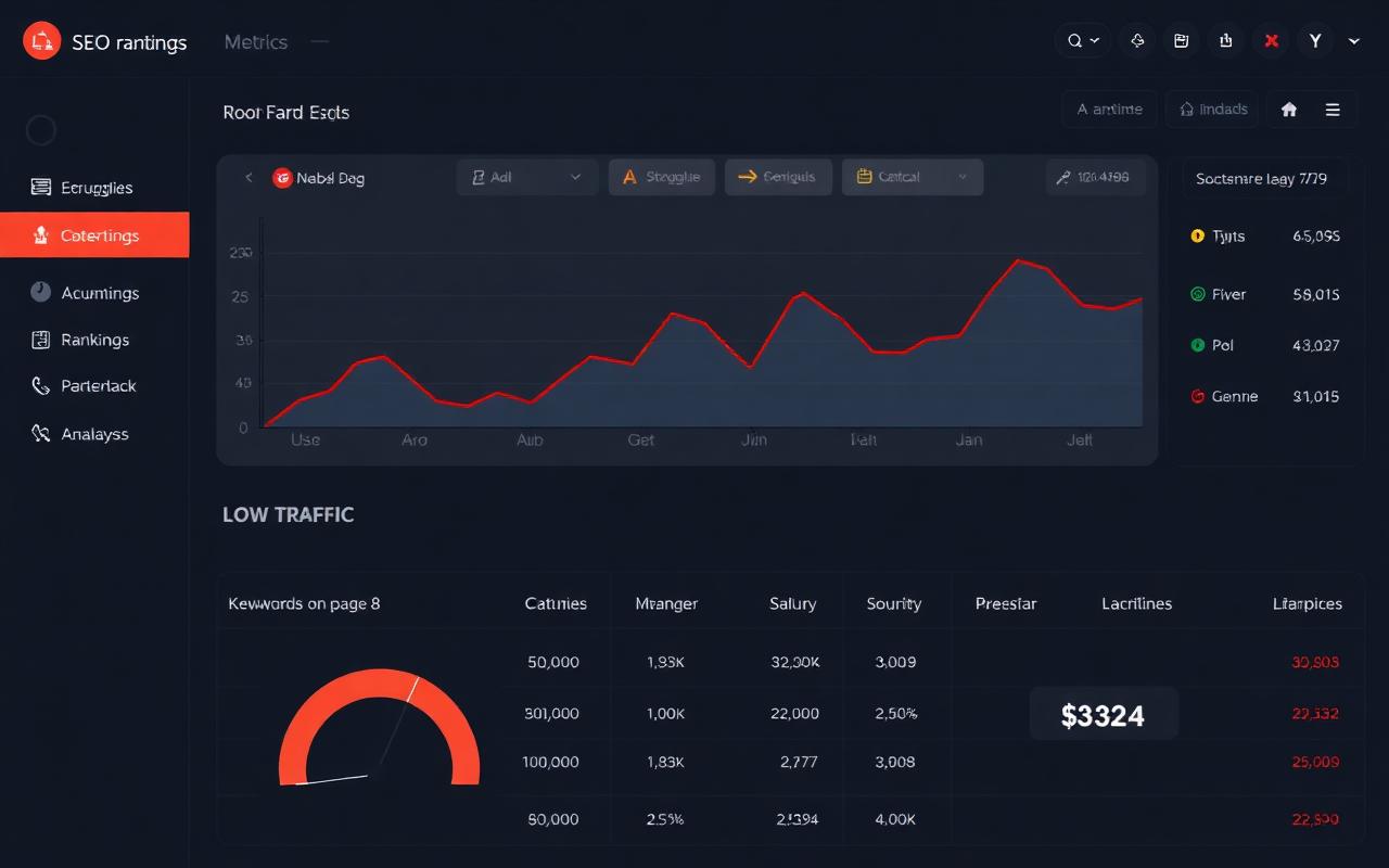 Client analytics before SEO showing low traffic and poor rankings