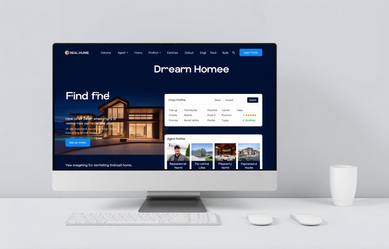 Find Your Dream Home — Real Estate · PropTech website redesign by Novacore Digital