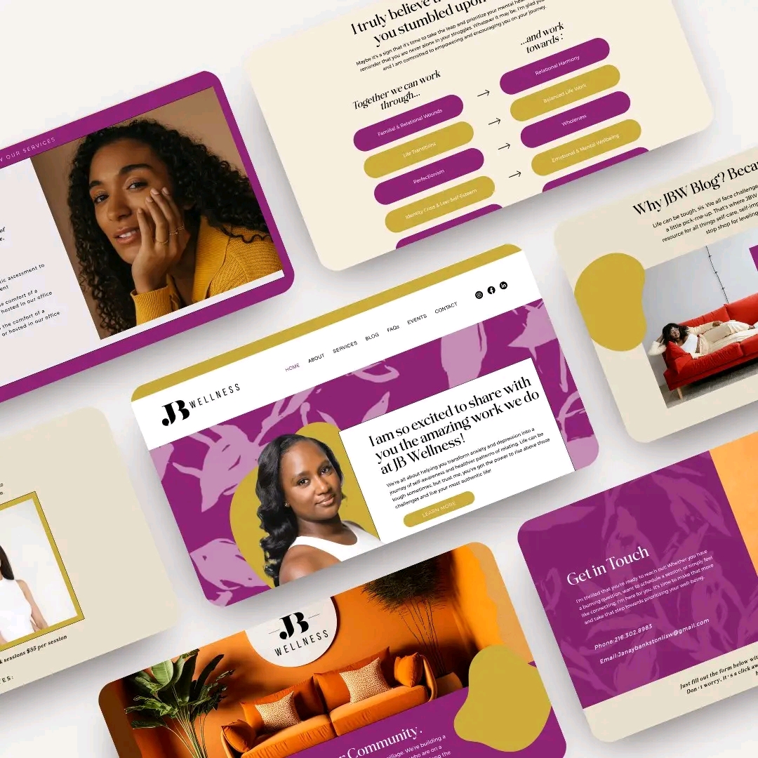 JB Wellness — Brand Collage — Therapy · Full Brand System by Novacore Digital