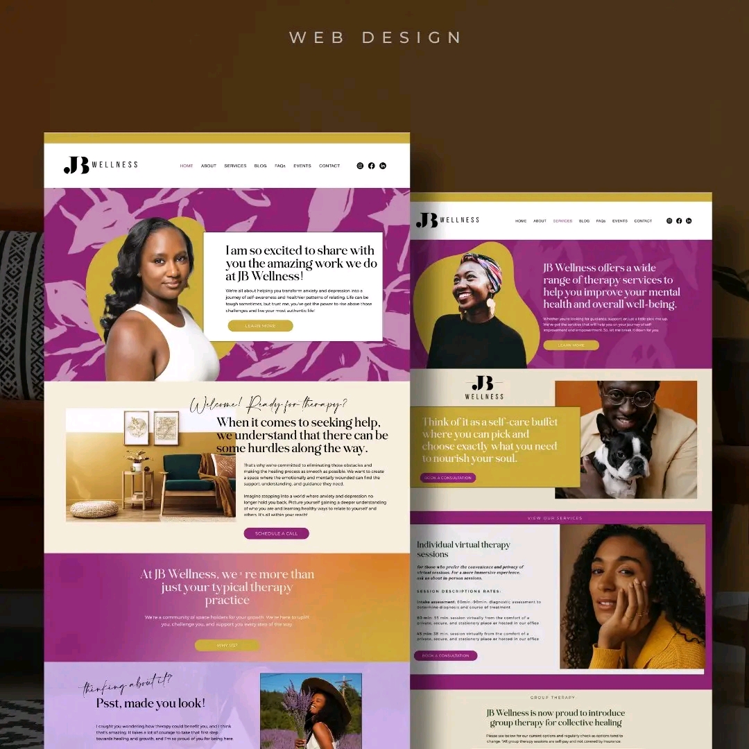 JB Wellness — Therapy Practice — Therapy · Brand & Web Design by Novacore Digital