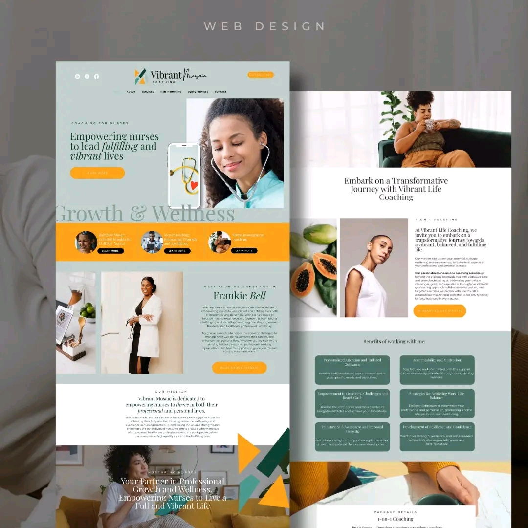 Vibrant Mosaic — Website — Nurse Coaching · Web Design by Novacore Digital